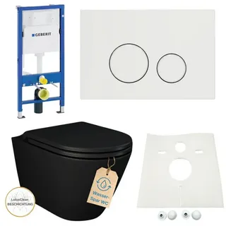 Geberit Nero Vorwandelement WC Spülkasten Set schwarz