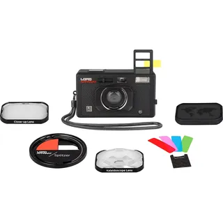Lomography LomoApparat Weitwinkel-35-mm-Filmkamera, integrierter Blitz- und Farbfilter, Kaleidoskop-Objektiv, Nahaufnahmeobjektiv, Splitzer, Mehrfachbelichtung, Langzeitbelichtung