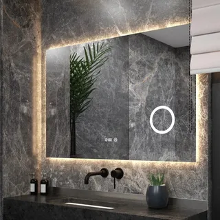 Badezimmerspiegel - 120x80cm - Rahmenlos - Rechteck