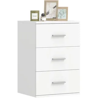 Homcom Nachttisch mit 3 Schubladen 35 x 60 x 40 cm Weiß