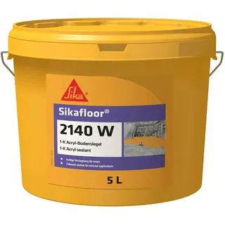 Sika – Sikafloor-2140 W – Bodenbeschichtung zur Versiegelung von Keller-, Lager- und Gewerberäumen – Betongrau – Hochdeckend, strapazierfähig, wasserverdünnbar – Seidenmatter Glanz – 5L Eimer