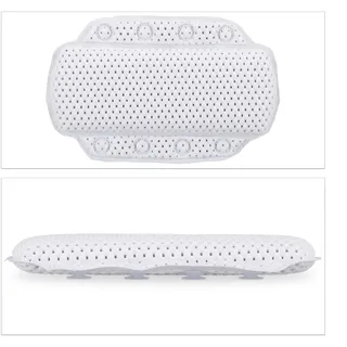 Relaxdays Badewannenkissen, Badekissen mit Saugnäpfen, Spa, Wannenkissen für Kopf & Nacken, 19,5 x 30,5 x 3,5 cm, weiß