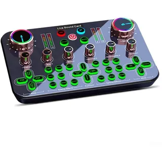 Podcast Equipment Bundle, Live Streaming Sound Cards with Mic Tripod Cable Set for Vlog Recording Audio Live Streaming