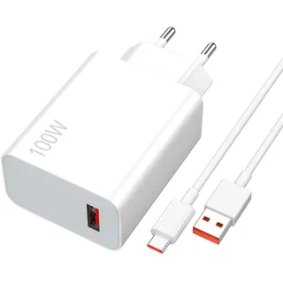 100W Ladegerät USB Netzteil und USB C LadeKabel für Poco F8 Pro F8 Ultra für Xiaomi 17 Pro 15 14 für Poco F6 X7 Pro,Ladestecker Schnellladekabel Power Adapter Ladestecker für Redmi Note 15 14 13 Pro+