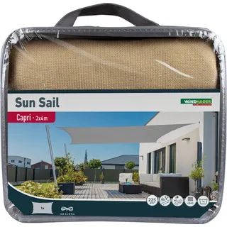 WINDHAGER Sonnensegel Capri Rechteck 3 x 4 m, Champagner,
