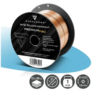 STAHLWERK Schweißdraht MIG MAG CuSi3 1,0 mm 1 kg Drahtrolle