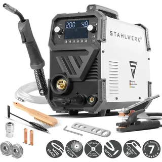 STAHLWERK Schweißgerät MIG MAG 200 ST Digital Schutzgas mit 200 A