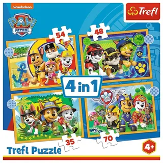 Trefl PAW Patrol, 4 in 1 Puzzle (Kinderpuzzle)