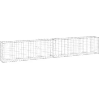 vidaXL Gabionenwand mit Abdeckung Verzinkter Stahl 300x30x50 cm
