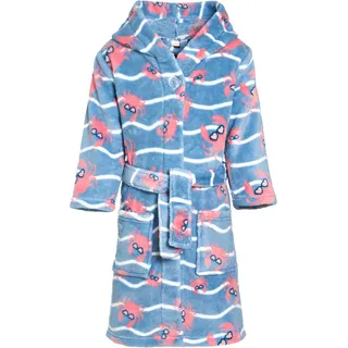 Playshoes Fleece-Bademantel Krebs Blau/Pink | blau | Einheitsgröße