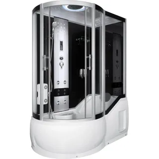 Kerra Hydromassagekabine Fantasia 151x85 cm mit Duschwanne rechte Version - Schwarz