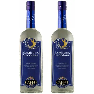 Caffo Secolare Sambuca 2er Set, Spirituose aus Kalabrien, Alkohol, 42%, 2x500 ml