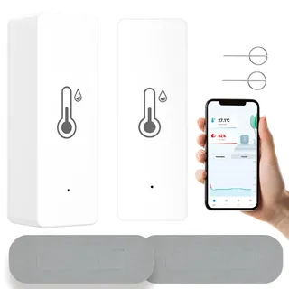Smart Thermometer Hygrometer Wifi-Hygrometer Thermometer-Sensor mit Smart App und Datenaufzeichnung Wifi Temperatursensor Thermohygrometer Klein für Schlafzimmer Keller Wintergarten
