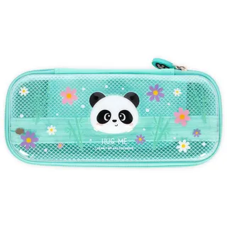 Legami - Wonderwow Federmäppchen, Panda Motiv,2 Fächer und Stifthalter innen, Innenfach mit Netzstoff, Reißverschluss, 23 x 11 x 5 cm