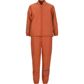 ZigZag Skianzug "Tiger", Kinder, Gr. 128, orange, 100% Polyester, kariert, Sportanzüge Skianzug, mit wärmender Steppung