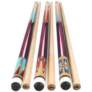 Pool Queue,AKLOT Pool Queues Satz von 3 Pool 58" Queue Sticks Pool Cue Erwachsene Kanadischer Ahornholz Pool Cues für Professionelle Billardspieler