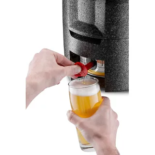 Thermohauser EPP-Thermobox Bierfass schwarz, 4-teilig, Isolierverpackung für 5 L Bierfass, 22.0 x 22.0 x 31.5 cm