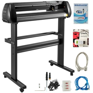 Vevor 870mm Vinyl Schneideplotter 34Inch 3 Klingen Plottermaschine Vinyl Cutter Plotter Folienplotter Foliendrucker Profi Plotter Cutting mit Signmaster Software mit Ständer für Schilder Papierzufuhr