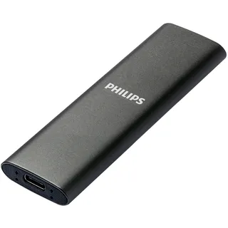 Philips Externe Portable SSD 250 GB - Ultra Slim SATA Ultra Speed USB-C, Lesegeschwindigkeit bis zu 540 MB/s, Aluminium