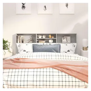 vidaXL Bett-Kopfteil mit Ablagen 180 x 19 x 103,5 cm Betongrau