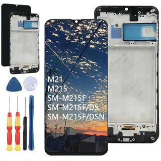 Yuxyiony Ersatzbildschirm für Samsung Galaxy M21 M215 SM-M215F SM-M215F/DS SM-M215F/DSN LCD-Display Reparaturbildschirm und Ersatzwerkzeug-Zubehör