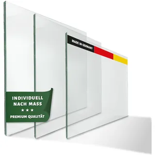 Brigla Premium Verbundsicherheitsglas 6mm klar – Glasplatte/Glasscheibe individuell nach Maß – VSG Sicherheitsglas für Tischplatten/Geländer/Windschutz & Mehr –Glas Zuschnitt aus Deutschland