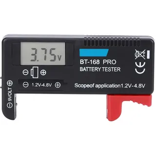 Digitaler Batterietester ABS Tragbarer LCD Batterieprüfer Batteriekapazitätstester Batterieladetester für Kleine Batterien AAA/AA/D/C Knopfzelle 1,2V-4,8V,9V