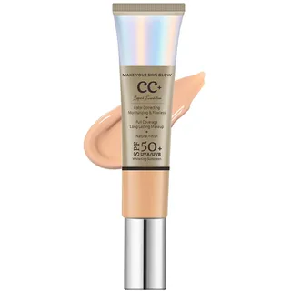 CC Creme mit LSF 50+, Color Correcting Getönte Tagescreme, Feuchtigkeits & Wasserfest CC Cream, Atmungsaktives & Leichtgewicht Cushion Foundation, Langlebig Tinted Moisturiser, Gleichmäßige Hautton