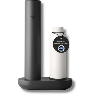 bottleplus Portabler Wassersprudler To Go | Auffüllstation + 600ml Edelstahlflasche | bis 6L Sprudelwasser unterwegs | BPA-frei | kompatibel mit Standard 60L CO2-Zylinder