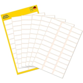Avery Zweckform Mini-Organisationsetiketten Sonderformat, 20x8mm, weiß, 6 Blatt (3073)