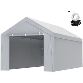 Vevor Carport Garagezelt 3 x 6 m weiß mit Seitenwand und UV-Schutz