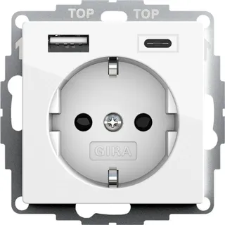Gira SCHUKO USB-Spannungsvers. 2-fach reinweiß glänzend (2459 03)