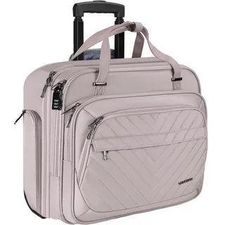 VANKEAN Rollende Laptoptasche Frauen mit Rädern 15,6 Zoll Rosa RFID