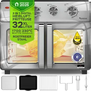 TurboTronic digitaler Heißluftofen XXL rot