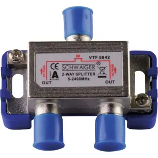 Schwaiger VTF8842 241 Kabelsplitter, 5 - 2400 MHz, Silber, Aluminium, 1 Stück(e), 58 mm