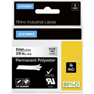 Dymo RHINO permanente Polyesterbänder 9mm klar (18508)