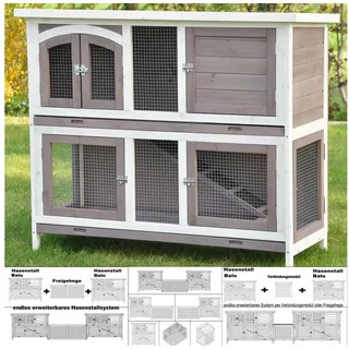 nanook shop Kleintierkäfig Hasenstall Balu 120 x 50 x 104 cm schwarz