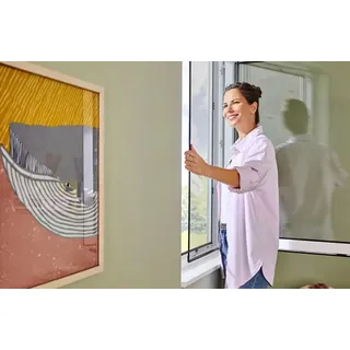 Tesa Insektenschutzfenster Anklipsrahmen 120 x 140 cm Anthrazit