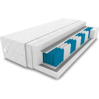 9 Zonen Matratze MED+ Classic 140 x 200 x 19 cm Taschenfederkern | Rollmatratze mit waschbarem Bezug | H3