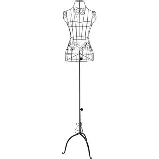 LKHDONG Metall Schneiderpuppe Kleiderpuppe Vintage Schaufensterpuppe Kleiderform Schaufensterpuppe Weibliche Schneiderpuppe Kleiderständer Dekobüste Schwarz