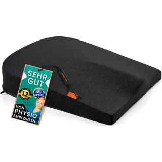 Ergonomisches Sitzkissen Bürostuhl – Sitzring Steißbein – Von Experten Entwickelt – Keilkissen Rücken & Gesäß – Komfortkissen für Zuhause, Büro & Reisen – Rutschfest – Waschbar – Schwarz – 45x32x10cm