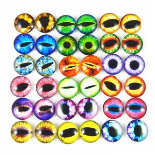 Julie Wang runde Drachenaugen-Cabochons aus Glas in sortierten Größen, 100 Stück je Packun, 8 mm