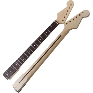 Linkshänder-Gitarrenhals, gewellter Gitarrenhals, 22 Bünde, 5,6 cm breiter Ahorn-E-Gitarrenhals, Palisander-Griffbrett für ST-Gitarre, Bass-Teile, Ersatz