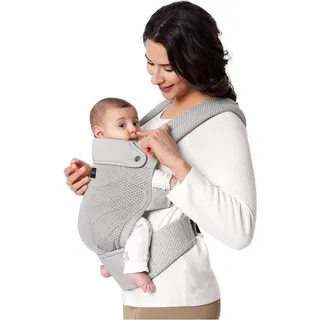 Momcozy Air Mesh Babytrage – ergonomische, leichte Säuglings-Babytrage mit verbessertem Lendenstützsystem für 3–20 kg – freihändiger Komfort in Grau