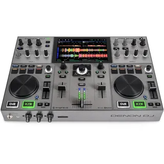 Denon DJ PRIME GO+ Tragbarer DJ-Controller und Mixer mit Stem-Trennung, 2 Decks, WLAN-Streaming, Bluetooth, Lichtsteuerung, 7" Display und Batterie