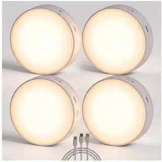 NORTHPOINT LED Akku Schranklichter Unterbauleuchte Spots 4er-Set Akzentbeleuchtung Bewegungsmelder