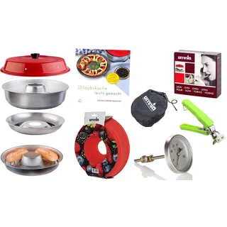 9-teiliges Spar-Set Camping Backofen | Omnia Backofen + Omnia Aufbackgitter + Omnia Silikonform + Omnia Tasche + mzmp Kochbuch + Sun and Ice Backofenthermometer + Sun and Ice Haltegriff