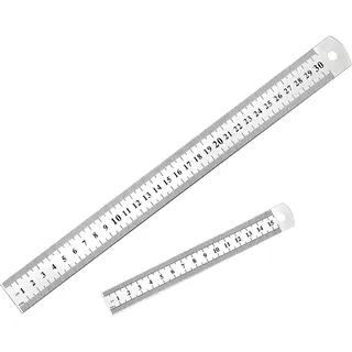 Metall Lineal 30cm 15cm Stahllineal Metalllineal Doppelseitenskala Kante Edelstahl Lineal Messwerkzeug für Lehre Büro Schule
