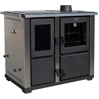 Teba Kaminofen mit Backfach und Herdplatte Teba TKS 18 Rechts Mehrfachbelegung Holzofen 10 kW Kamin Ofen Holz Holzherd Küchenhexe Kochplatte