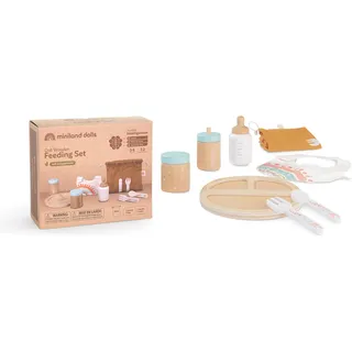 MINILAND BABY Miniland 94060 Fütterset aus Holz für Puppen